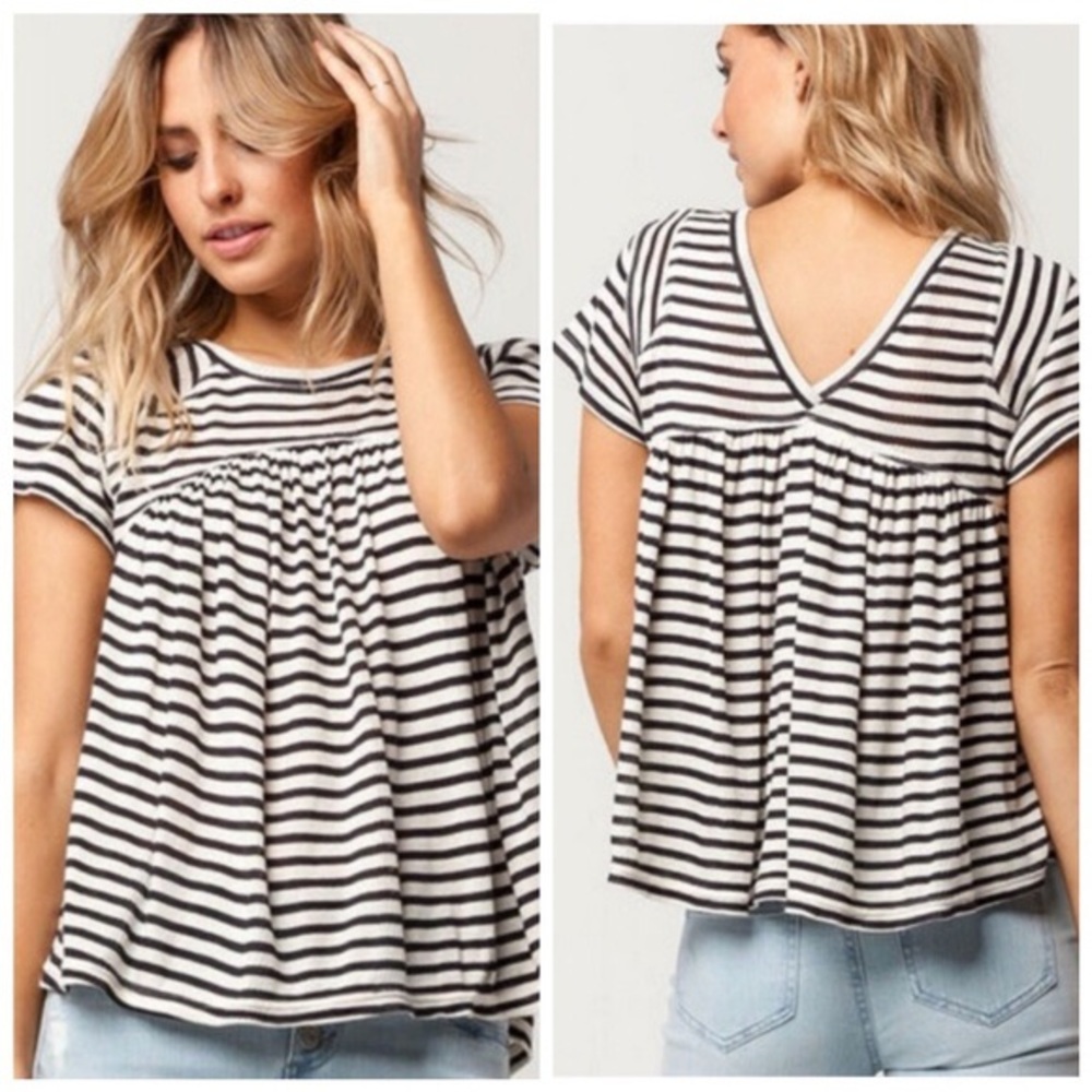 Free People striped babydoll JoJo tee